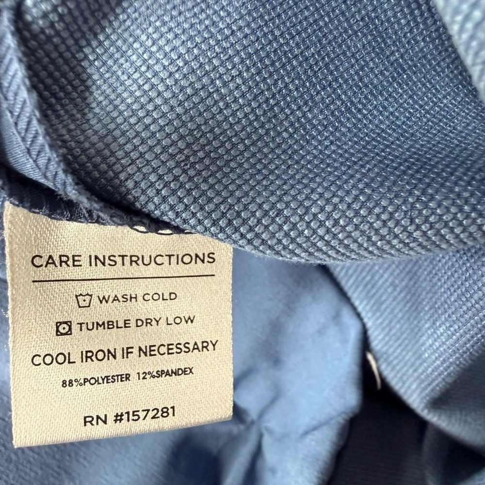 Mizzen + Main Helmsman Slim Blue Performance Chino Golf Pants 32W 30L Mens - Picture 9 of 9